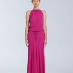 Chiffon Halter Neck Floor-Length Dress