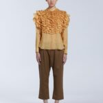 Hemp Daisy Long Sleeve Shirt- Gold colour