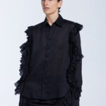 Climbing Rose Long Sleeve Shirt Black