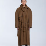 Long Coat- Raglan Sleeve with Removable Back Strings – Brown colour