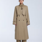 Stand Collar Trench Coat – Beige