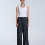 Washed Denim Cargo Pants