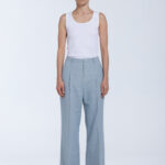 Washed Linen  Straight-Leg Pants  – Turquoise