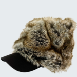 Side view of fur hat by KimC Studio