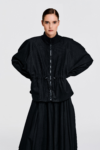 KIM C STUDIO black drawstring-waist cotton jacket detail view
