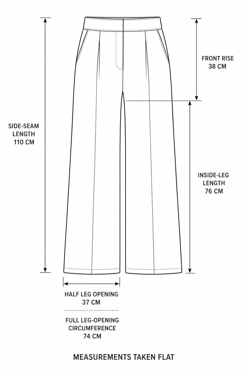 Khaki Cotton Wide-Leg Trousers