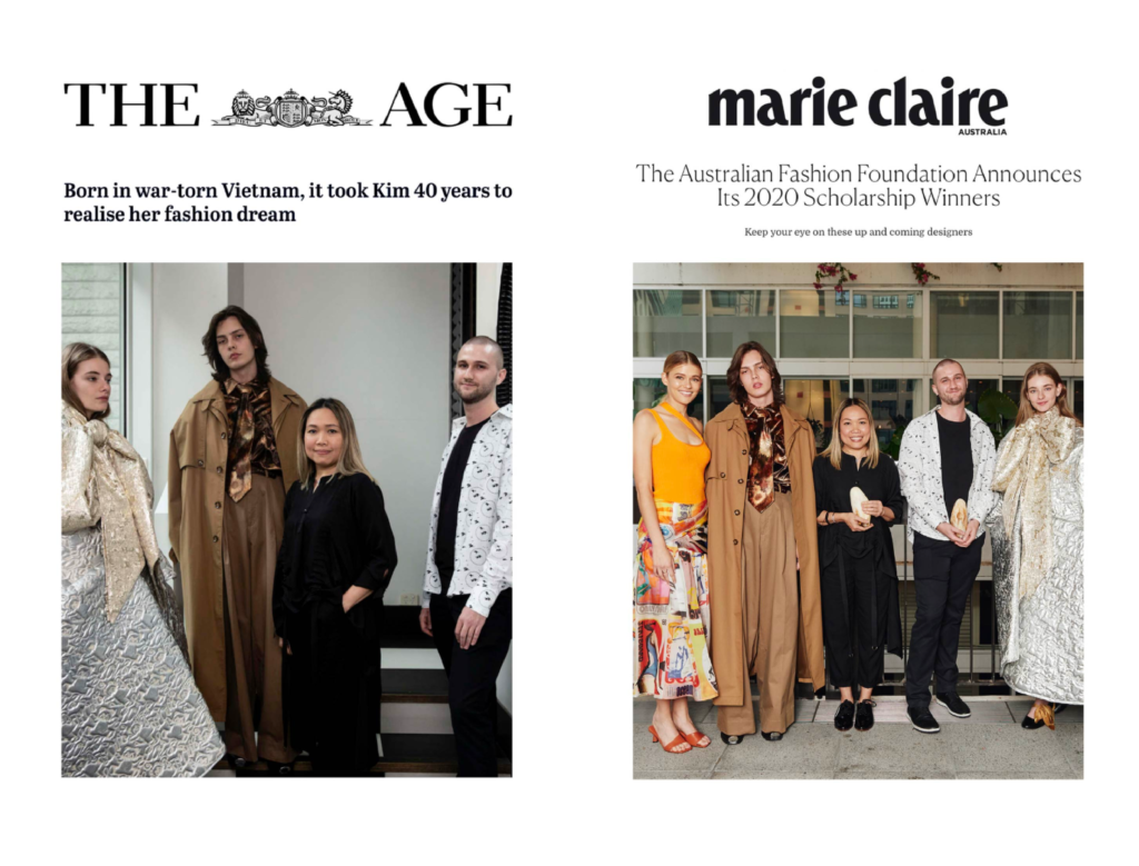 Kim Clark featured in The Age article about her fashion career and Australian Fashion Foundation recognition.