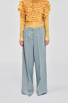 KIM C STUDIO pale blue linen tailored wide-leg-trousers-front-view
