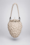Beige sculptural leather Berry Bag by Kim C Studio