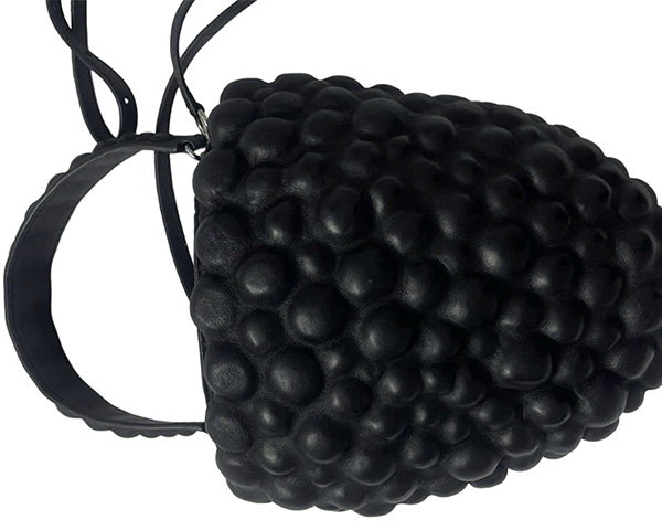 Early Berry Bag prototype showing the first sculptural form development by Kim C Studio