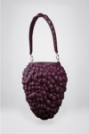 Burgundy sculptural leather Berry Bag by Kim C Studio