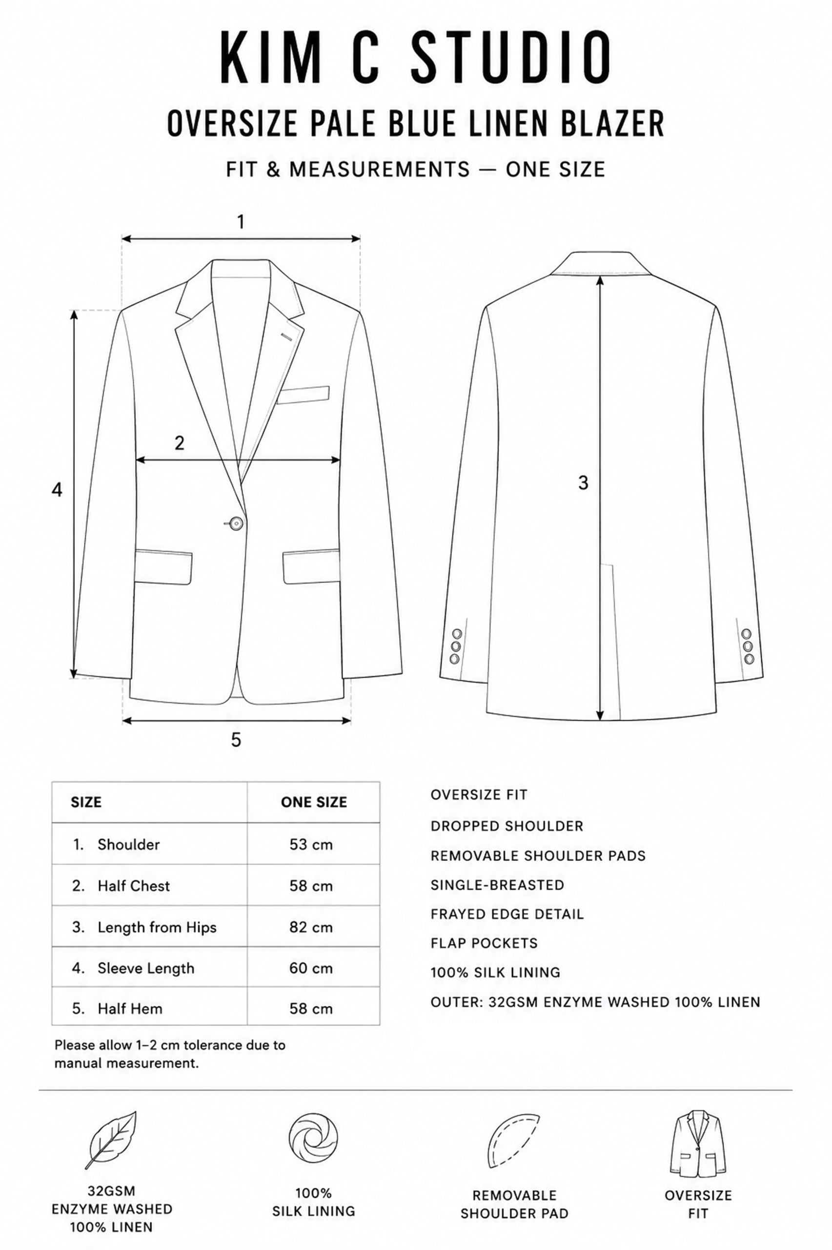 Oversize-Pale-Blue-Linen-Blazer-Measurement-diagram